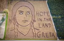 Un portrait XXL de Greta Thunberg fait son apparition dans un champ en Italie