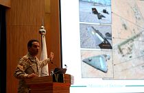 المتحدث باسم وازرة الدفاع السعودية، العقيد الركن تركي المالكي، خلال المؤتمر الصحافي اليوم الأربعاء