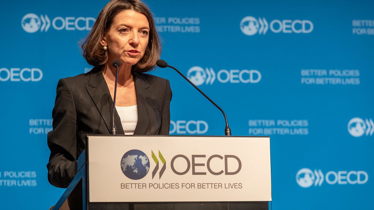 19 September 2019 – Laurence Boone, Chief Economist of the OECD, presented the Interim Economic Outlook.\nOECD, Paris, France.\n \nPhoto: OECD/Victor Tonelli