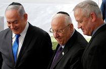 Benyamin Netanjahu, Reuven Rivlin és Benny Ganz