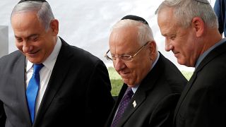 Benyamin Netanjahu, Reuven Rivlin és Benny Ganz