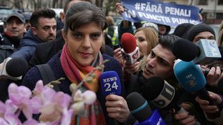 Laura Codruta Kovesi, Romania's former chief anti-corruption prosecutor, arrives to attend a hearing at the Section for the Investigation of Criminal Offences in the judiciary