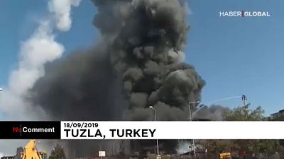 Explosion in der Türkei: Behälter schießt durch die Luft