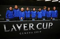 Il Team Europe (con Fabio Fognini) per la "Laver Cup" 2019.