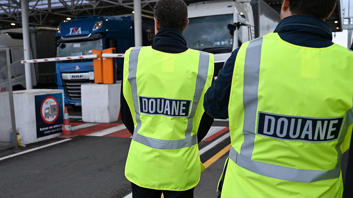 French customs officers in  in Calais, France September 17, 2019.