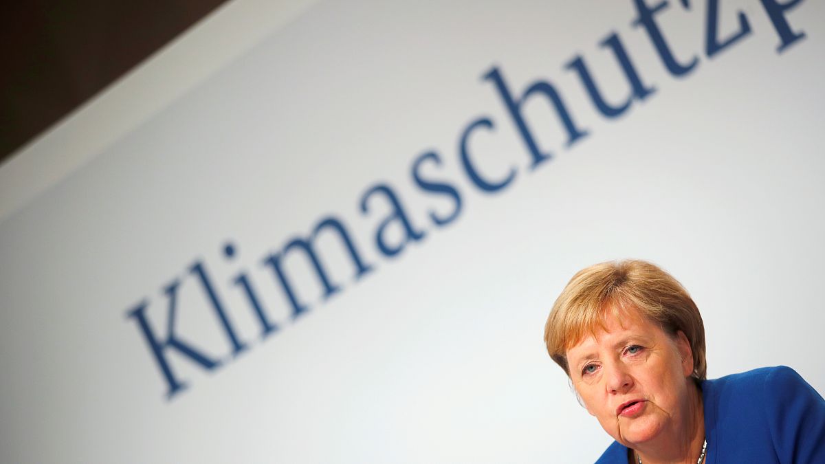 Angela Merkel habla durante una conferencia de prensa en el Futurium de Berlín, Alemania, el 20 de septiembre de 2019.