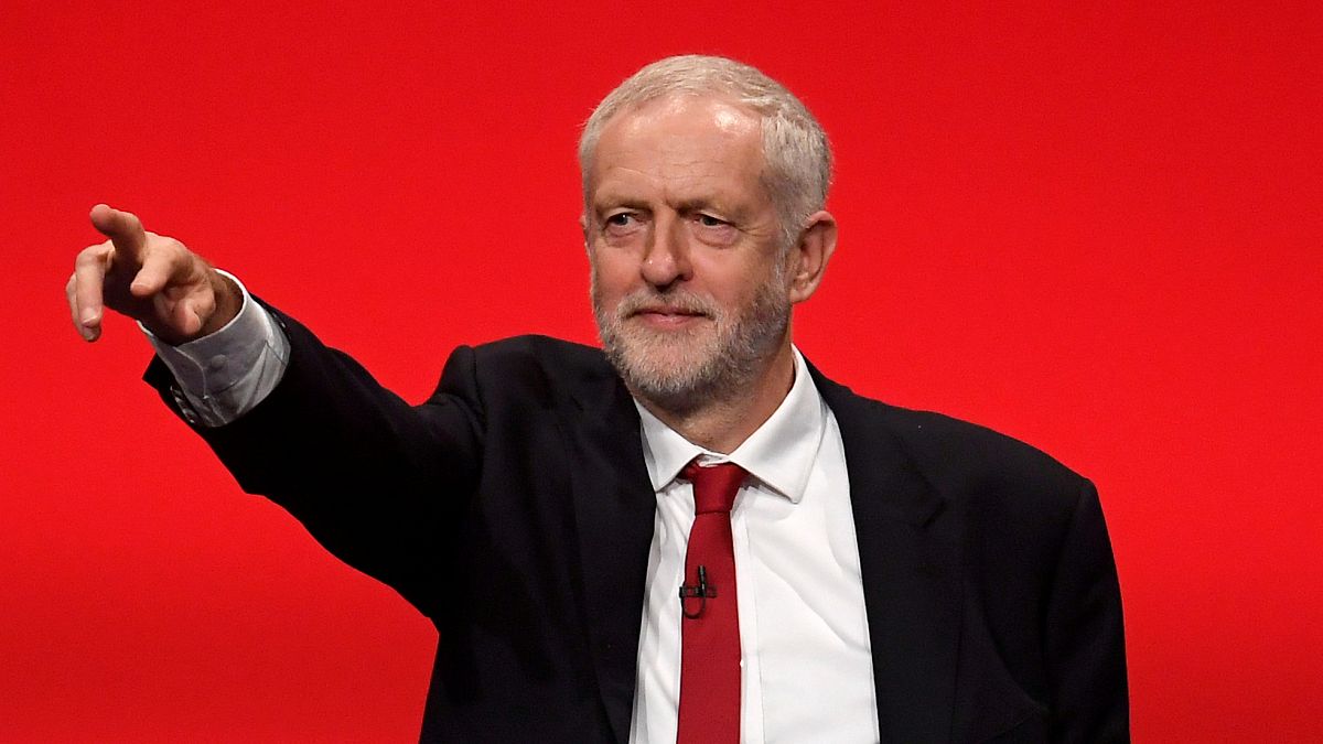 Britain's opposition Labour Party Leader Jeremy Corbyn waves after delivering his keynote speech at the Labour Party Conference in Brighton, Britain, September 27, 2017.