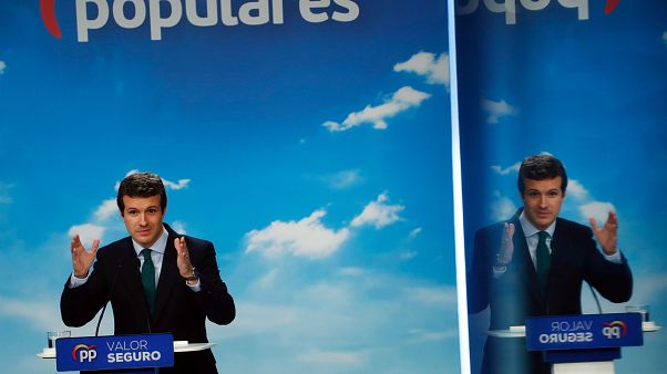 Pablo Casado en una conferencia de prensa dos días después de las elecciones generales de España en Madrid Pablo Casado en una conferencia de prensa dos días después de las elecciones generales de España en Madrid