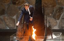 FILE PHOTO: Austrian Chancellor Sebastian Kurz rekindles the eternal flame during a Holocaust commemoration, Jerusalem, June 2018