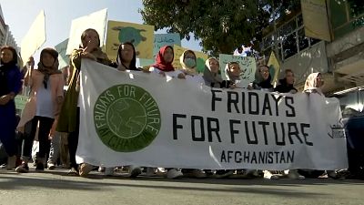راهپیمایی جوانان افغانستان برای مبارزه با تغییرات آب و هوایی