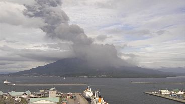 Sakurajima volcano in southern Japan erupts
