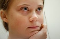 Sixteen year-old Swedish climate activist Greta Thunberg.