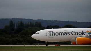 A Thomas Cook Airbus A330-200 aircraft taxis across the tarmac at Manchester Airport in Manchester, Britain September 4, 2018. 