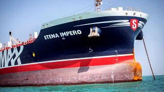 Stena Impero, a British-flagged vessel owned by Stena Bulk, is seen at undisclosed place off the coast of Bandar Abbas, Iran August 22, 2019.