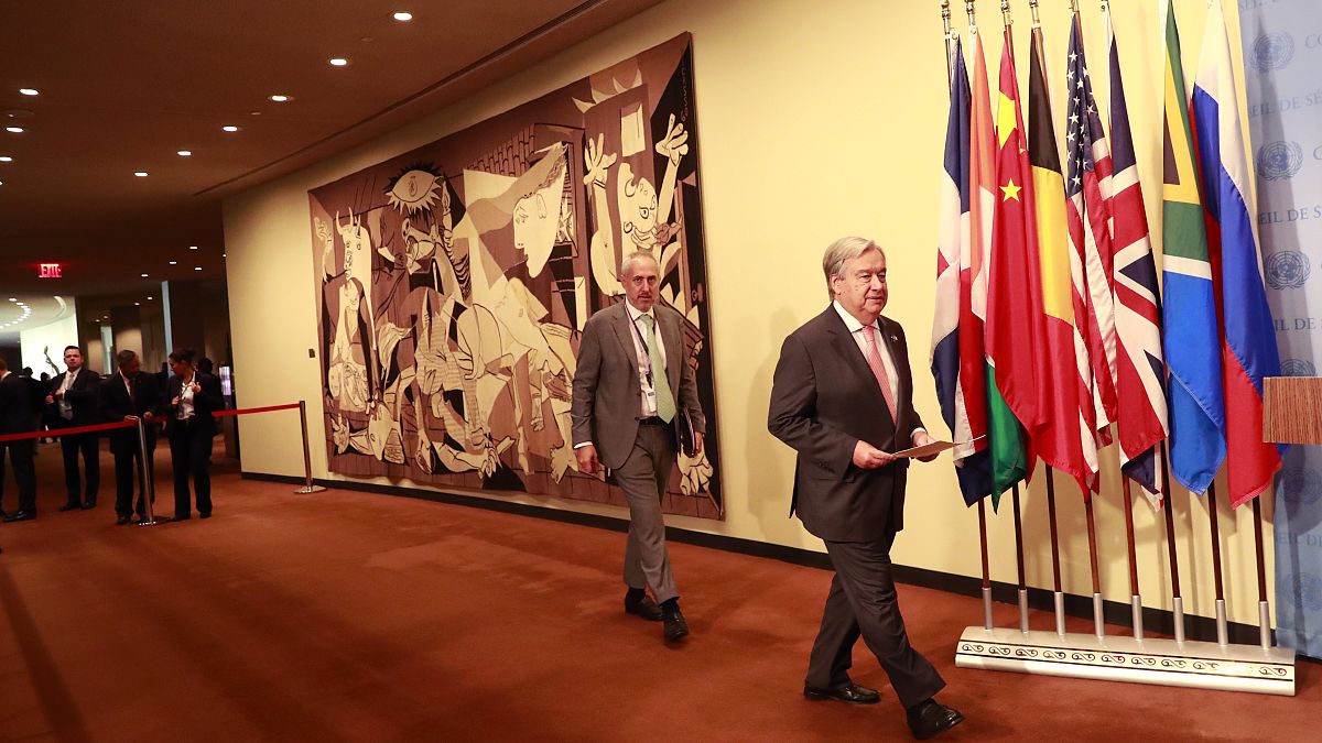 الأمين العام للأمم المتحدة غوتيريس يصل لقمة الأمم المتحدة للعمل المناخي لعام 2019 في مقر الأمم المتحدة بنيويورك