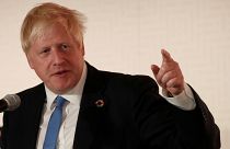 Britain's Prime Minister Boris Johnson at United Nations Climate Action Summit at the U.N. headquarters in New York, U.S., September 23, 2019.