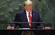 Le président américain Donald Trump, à la tribune de la 74e session de l'Assemblée générale des Nations unies à New York, le 24 septembre 2019.