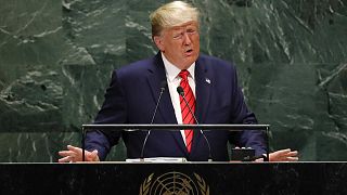 Le président américain Donald Trump, à la tribune de la 74e session de l'Assemblée générale des Nations unies à New York, le 24 septembre 2019.
