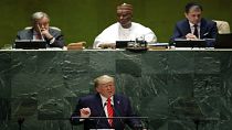 دونالد ترامب يتوجه بخطاب أمام الجمعية العامة للأمم المتحدة في نيويورك في دورتها 74. لوكاس جاكسون/رويترز