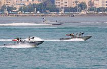 مناورات بحرية إيرانية بالقرب من ميناء بندر عباس 