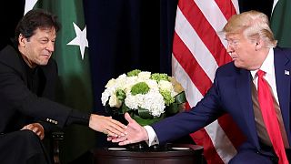 عمران خان، نخست وزیر پاکستان و دونالد ترامپ، رئیس جمهوری ایالات متحده آمریکا در حاشیه چهل و پنجمین نشست مجمع همگانی سازمان ملل متحد در نیویورک
