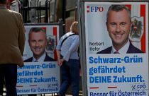 Persons pass election campaign posters of the head of Austria's Freedom Party (FPO) Norbert Hofer in Vienna, Austria September 23, 2019.