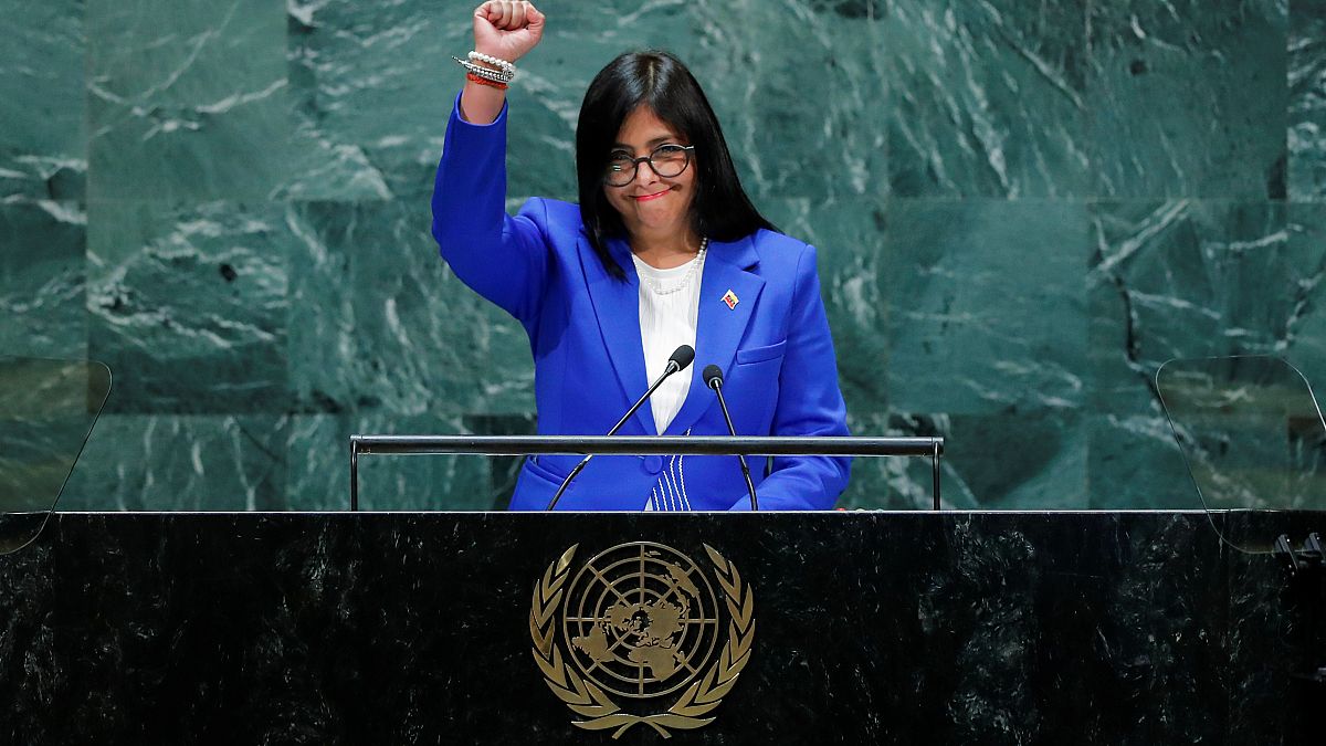 نائبة رئيس فنزويلا ديسي رودريغيز تلقي كلمة في الدورة 74 للأمم المتحدة بنيويورك