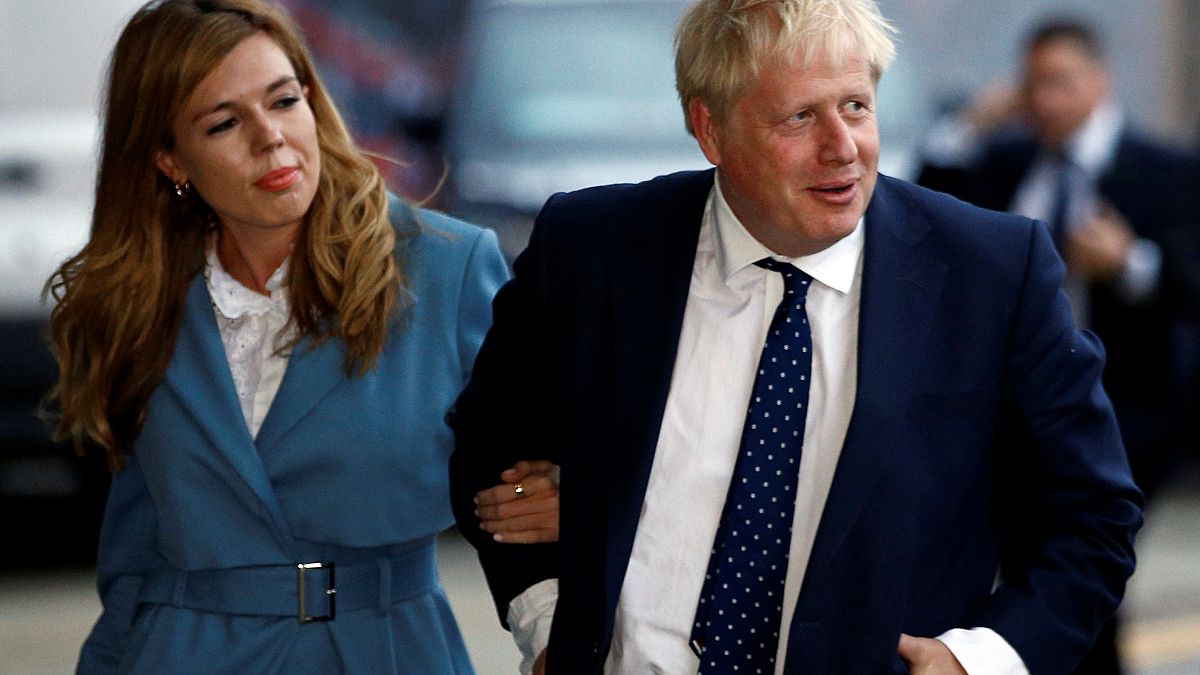 Boris Johnson arrives in Manchester with girlfriend Carrie Symonds