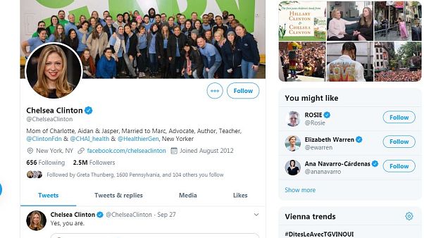 Chelsea Clintons Tweet gegen Donald Trump: 255.000 Mal geliked Chelsea Clintons Tweet gegen Donald Trump: 255.000 Mal geliked