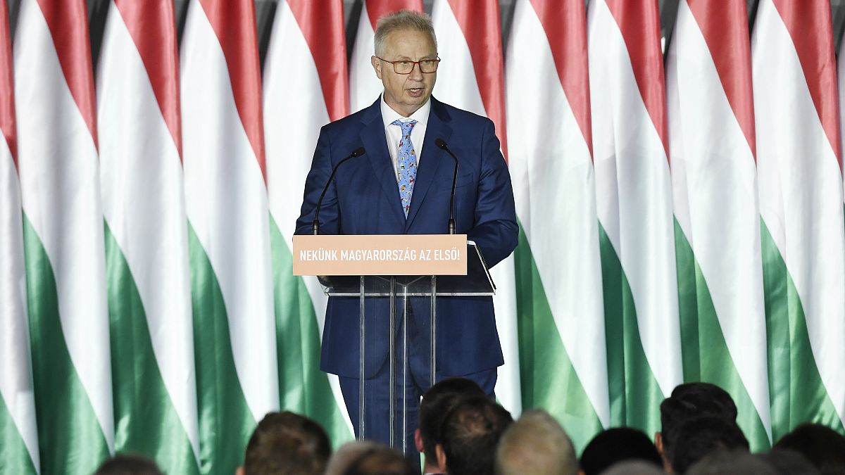 Trócsányi László a Fidesz EP-választási kampánynyitó rendezvényén áprilisban