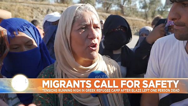 Angry protests at 'power keg' migrant camp over deadly fire Angry protests at 'power keg' migrant camp over deadly fire
