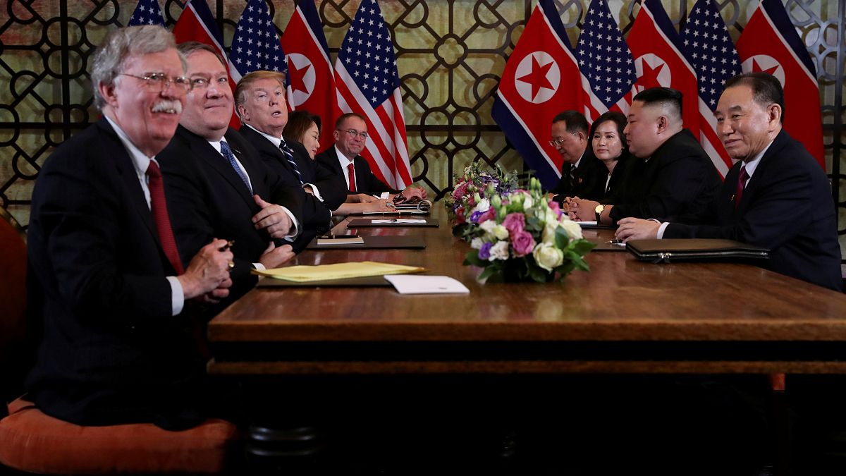من القمة الأميركية-الكورية الشمالية في هانوي في شباط/فبراير الفائت 