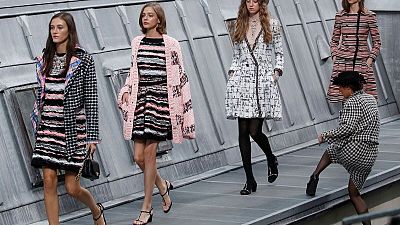 Intruder crashes Chanel catwalk, Paris Fashion Week Intruder crashes Chanel catwalk, Paris Fashion Week