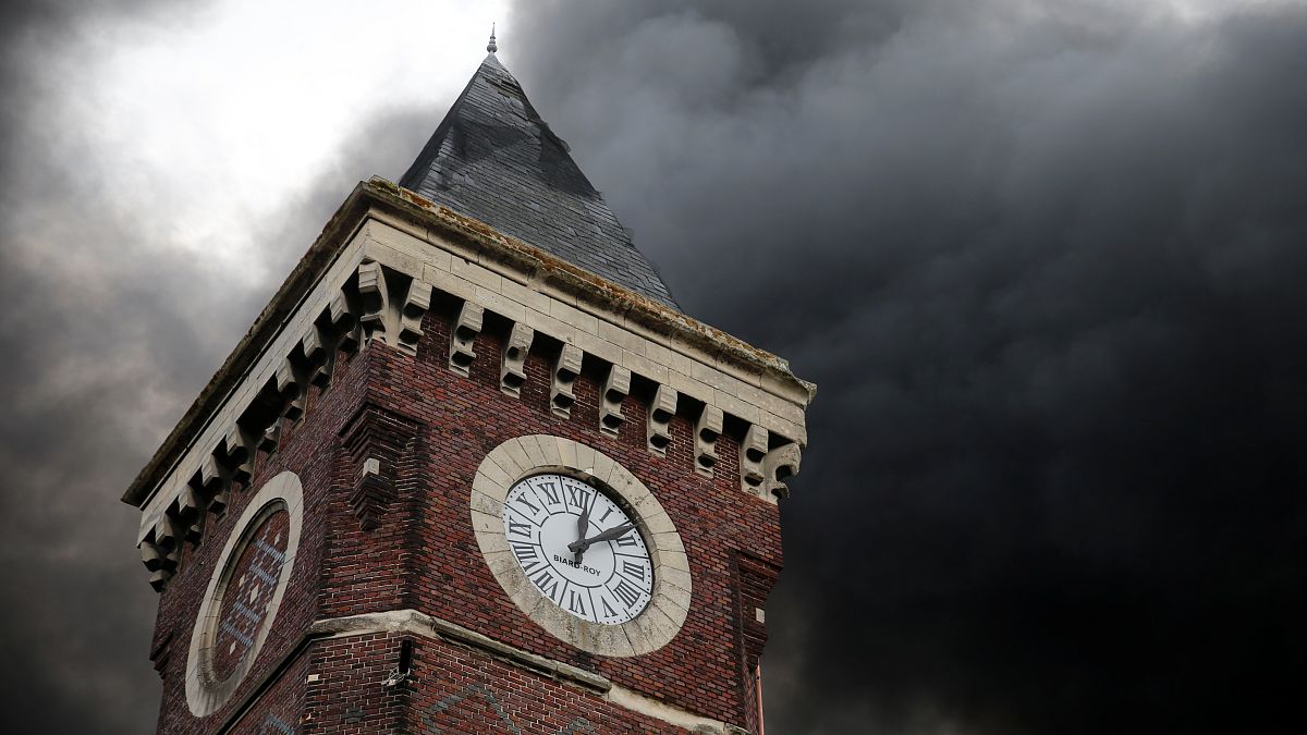 Le ciel de Rouen après l'incendie de l'usine Lubrizol, le 26 septembre 2019.