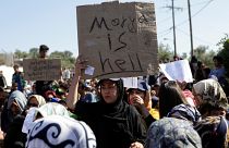 Morya kampında göçmen protestosu: "Morya bir cehennem, güvenlik ve özgürlük istiyoruz"