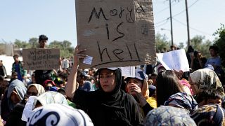Morya kampında göçmen protestosu: "Morya bir cehennem, güvenlik ve özgürlük istiyoruz"