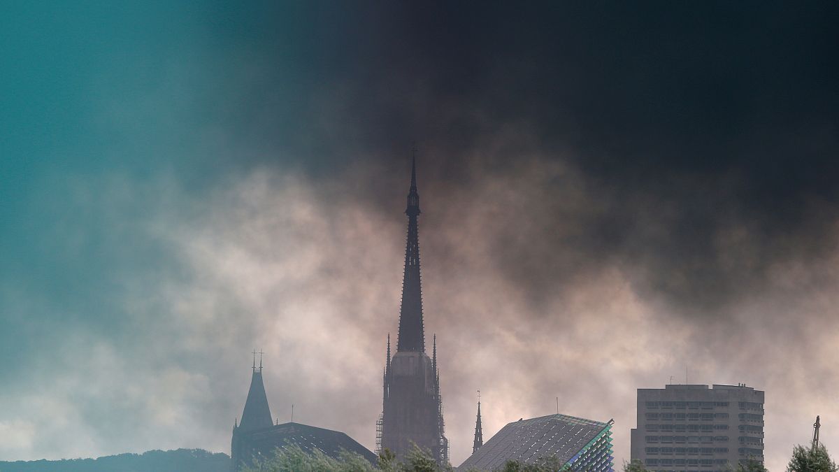 Le nuage de fumée à Rouen, le 26 septembre.