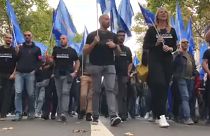 Rendőrtüntetés Párizsban