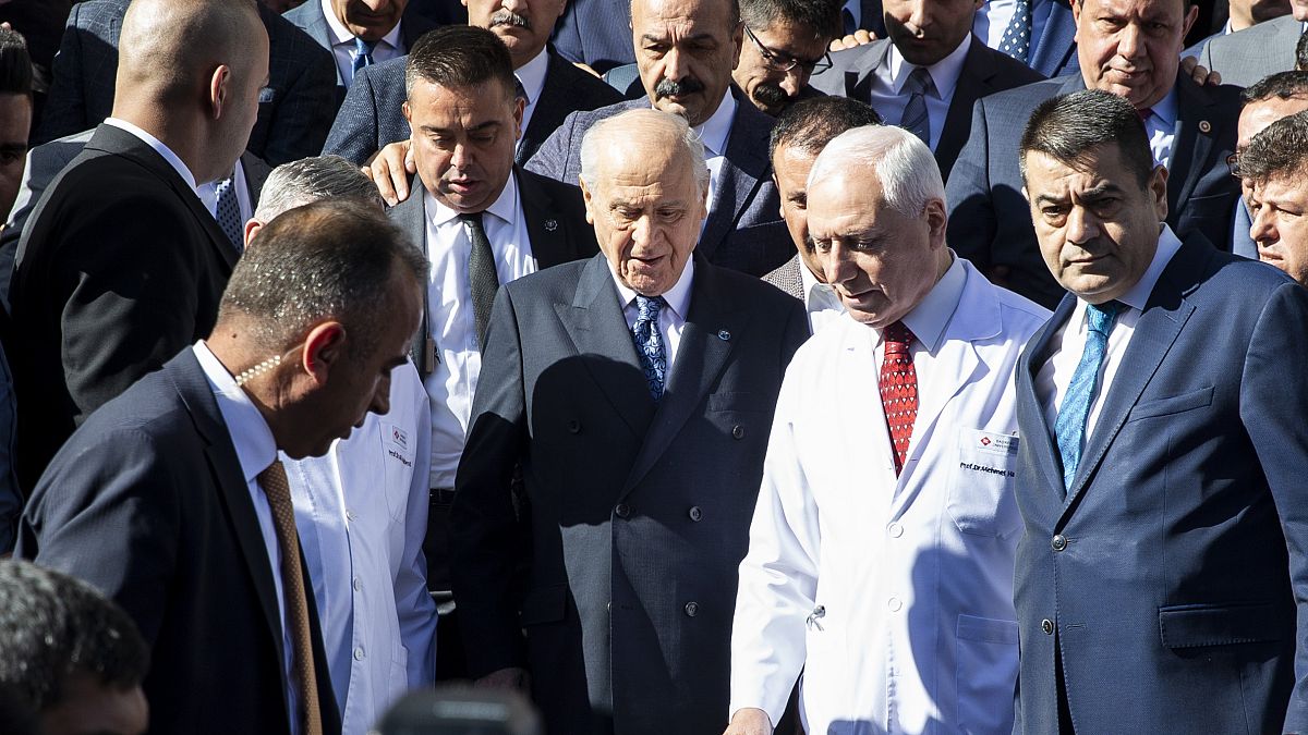 MHP Genel Başkanı Devlet Bahçeli, tedavi gördüğü Başkent Üniversitesi Ankara Hastanesi'nden taburcu edildi. ( Emin Sansar - Anadolu Ajansı )