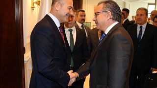 Ο αναπληρωτής υπουργός Προστασίας του Πολίτη,Γιώργος Κουμουτσάκος (Δ) συναντήθηκε με τον Τούρκο υπουργό Εσωτερικών Suleyman Soylu
