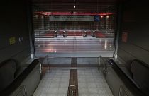 Κλειστός σταθμός μετρό κατά τη διάρκεια απεργίας
