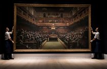 Banksy artwork depicting chimps in British parliament sells for £9.8 million
