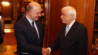 Ο Πρόεδρος της Δημοκρατίας, Προκόπης Παυλόπουλος υποδέχεται τον Πιερ Μοσκοβισί