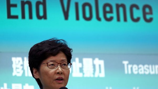 Hong Kong Chief Executive Carrie Lam attends a news conference to discuss sweeping emergency laws at government office in Hong Kong, China October 4, 2019 Hong Kong Chief Executive Carrie Lam attends a news conference to discuss sweeping emergency laws at government office in Hong Kong, China October 4, 2019