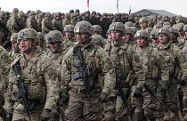 Amerikai katonák érkeznek a NATO keleti szárnya megerősítésének keretében Lengyelországba, 2017-ben