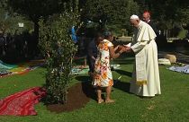 شاهد: ممثلو السكان الأصليين للأمازون يشاركون البابا غرس الأشجار في الفاتيكان