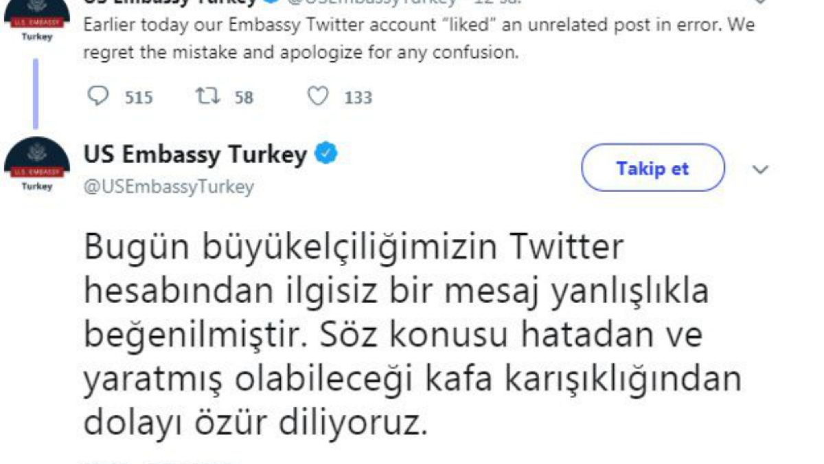 Türk Dışişleri, ABD Büyükelçiliği'nden 'Bahçelisiz siyaset' twitiyle ilgili izahat istedi
