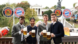 Bayern Munich players go full Bavaria at Oktoberfest