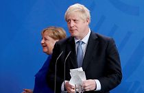 Angela Merkel e Boris Johnson (arquivo)