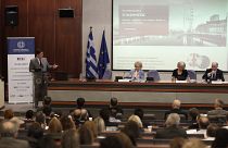 Ο αν  υπουργός Εξωτερικών Μιλτιάδης Βαρβιτσιώτης μιλά κατα τη διάρκεια ημερίδας με θέμα “No Deal Brexit” στο ΥΠΕΞ